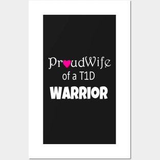Proud Wife - White Text - Pink Heart Posters and Art